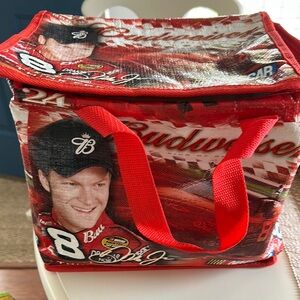 Budweiser NASCAR Dale Jr Red Insulated Cooler Bag with Vinyl Finish